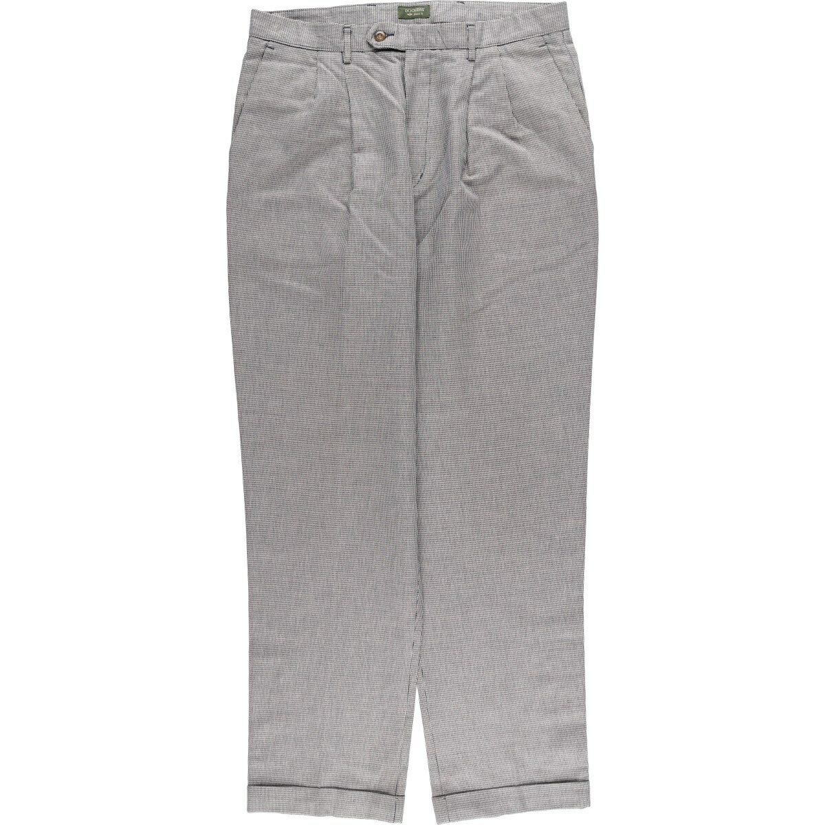 Rakuten - 古着 90'S ドッカーズ DOCKERS class A 千鳥格子柄 リネン×コットン スラックスパンツ メンズw37相当 ヴィンテージ /eaa616375 【中古】 【260228】 グレー系 春夏秋冬