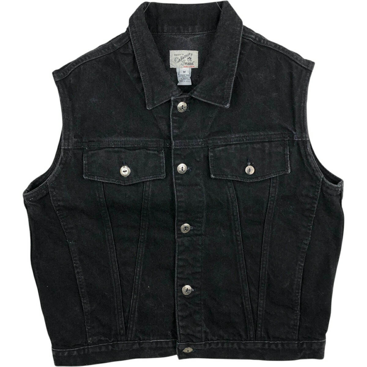 古着 BUCKY’S Calamity Jeans デニムベスト USA製 メンズM相当 /eaa616474 【中古】 【260327】 ブラック系 春秋冬