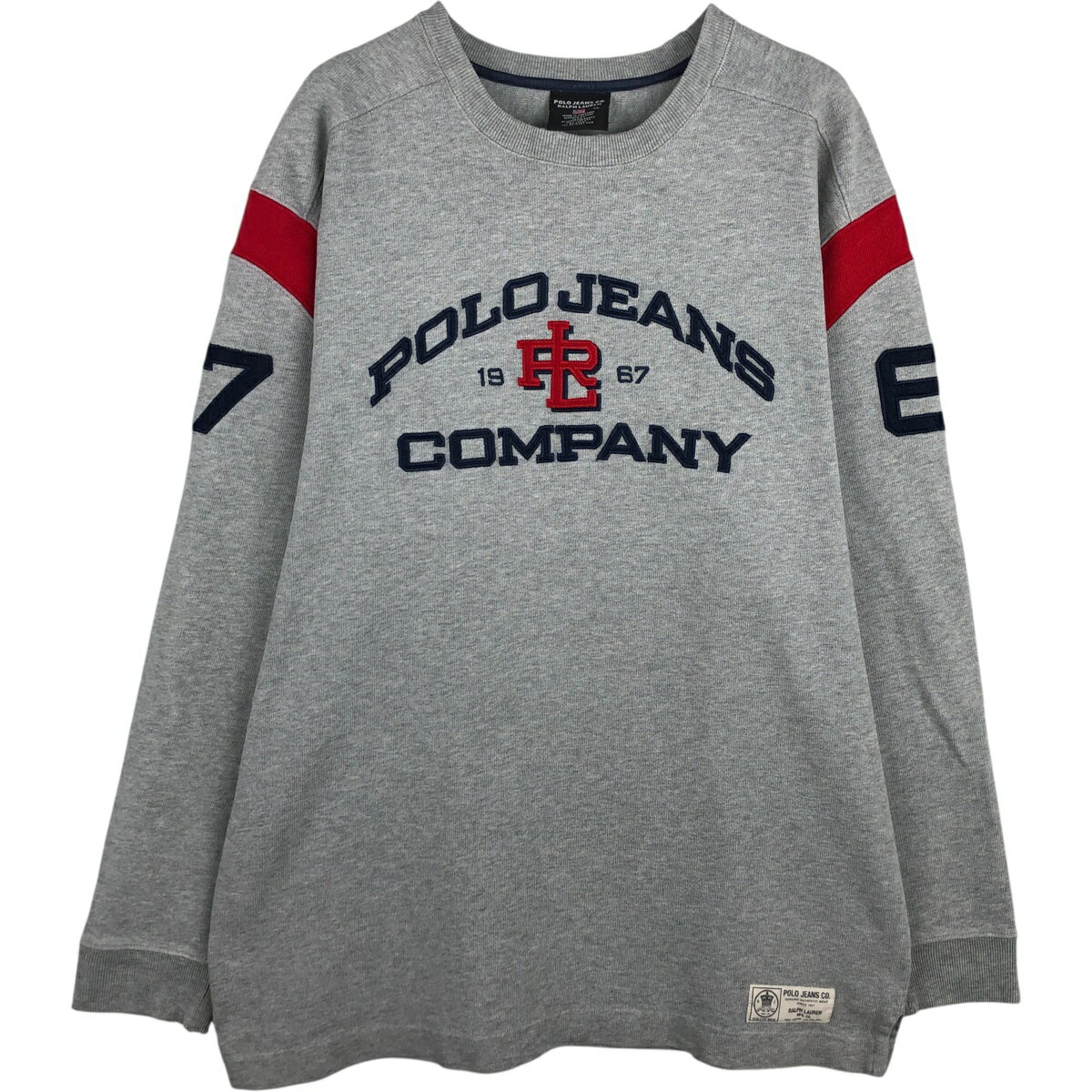 古着 ラルフローレン Ralph Lauren POLO JEANS COMPANY ロゴスウェットシャツ トレーナー メンズXL相当 /eaa616480 【中古】 【260228】 グレー系 春夏秋冬