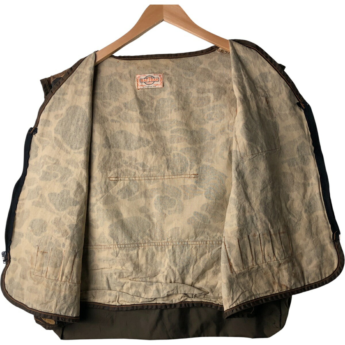 古着 70'S SAFTBAK 迷彩柄 ダックハンターカモ ハンティングベスト メンズXL相当 ヴィンテージ /eaa616710 【中古】 【260224】