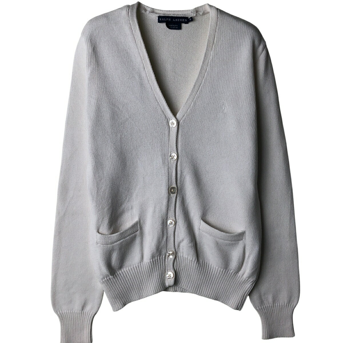 Rakuten - 古着 ラルフローレン Ralph Lauren コットンニットカーディガン レディースM相当 /eaa616856 【中古】 【260227】 【Elulu/エルル】 ホワイト系 春秋冬