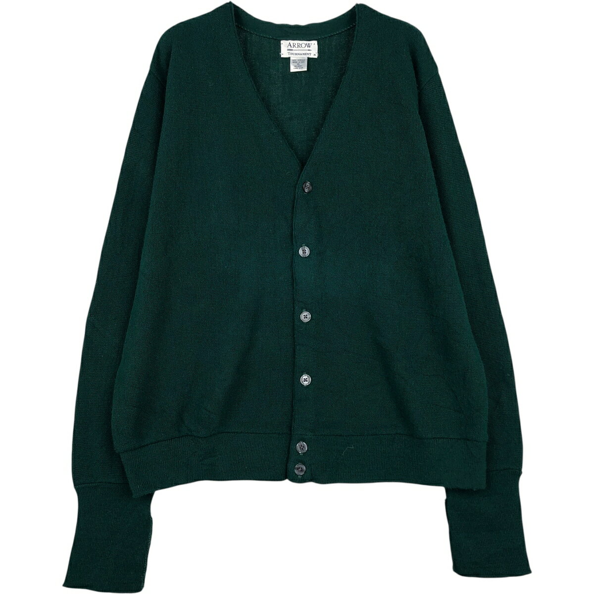 古着 90'S アロー Arrow TOURNAMENT アクリルニットカーディガン USA製 メンズXL相当 ヴィンテージ /eaa617136 【中古】 【260306】