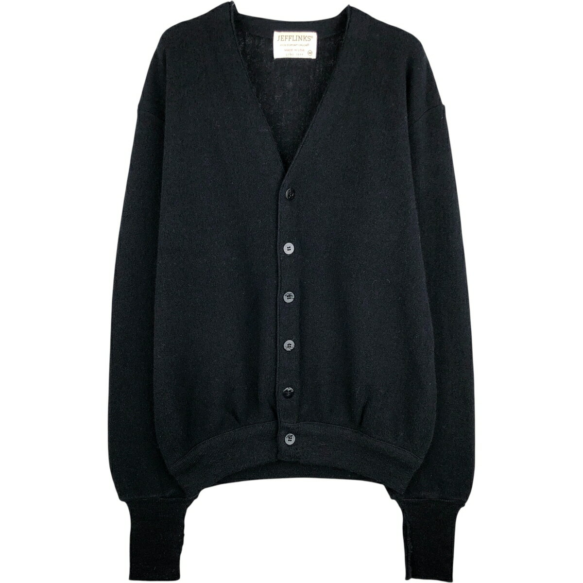 古着 70'S~ Lord Jeff Jefflinks アクリルニットカーディガン USA製 メンズM相当 ヴィンテージ /eaa617161 【中古】 【260302】 ブラック系 春秋冬