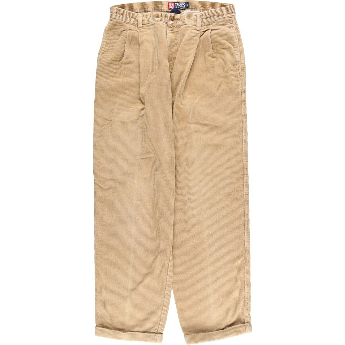 樂天商城 - 古着 90'S ラルフローレン Ralph Lauren CHAPS チャップス ツータック 太畝 コーデュロイパンツ メンズw34相当 ヴィンテージ /eaa617246 【中古】 【260308】 ブラウン系 春夏秋冬