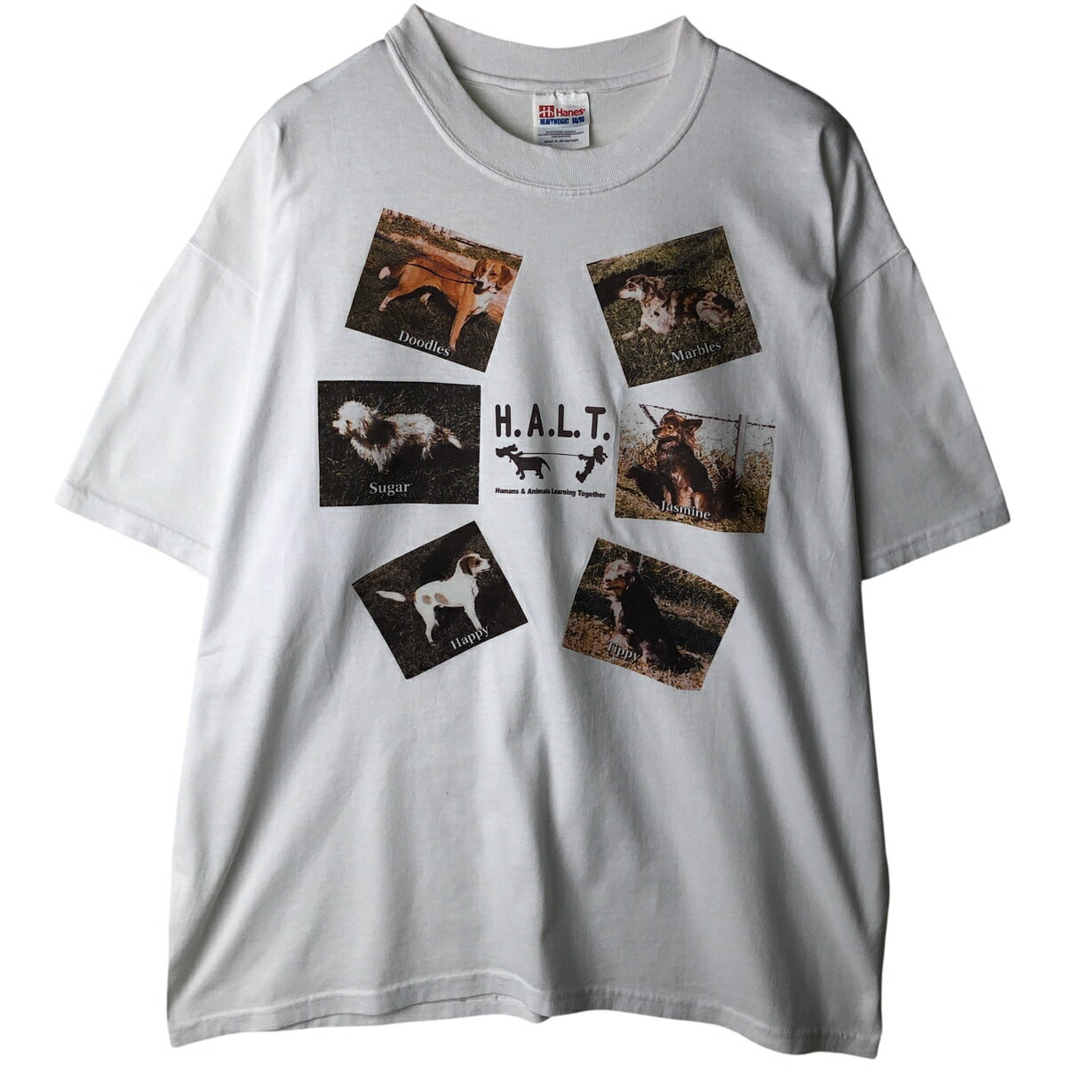 Rakuten - 古着 00'S ヘインズ Hanes HEAVYWEIGHT 50/50 犬柄 アニマルTシャツ メンズXL相当 /eaa617507 【中古】 【260302】 ホワイト系 春夏秋