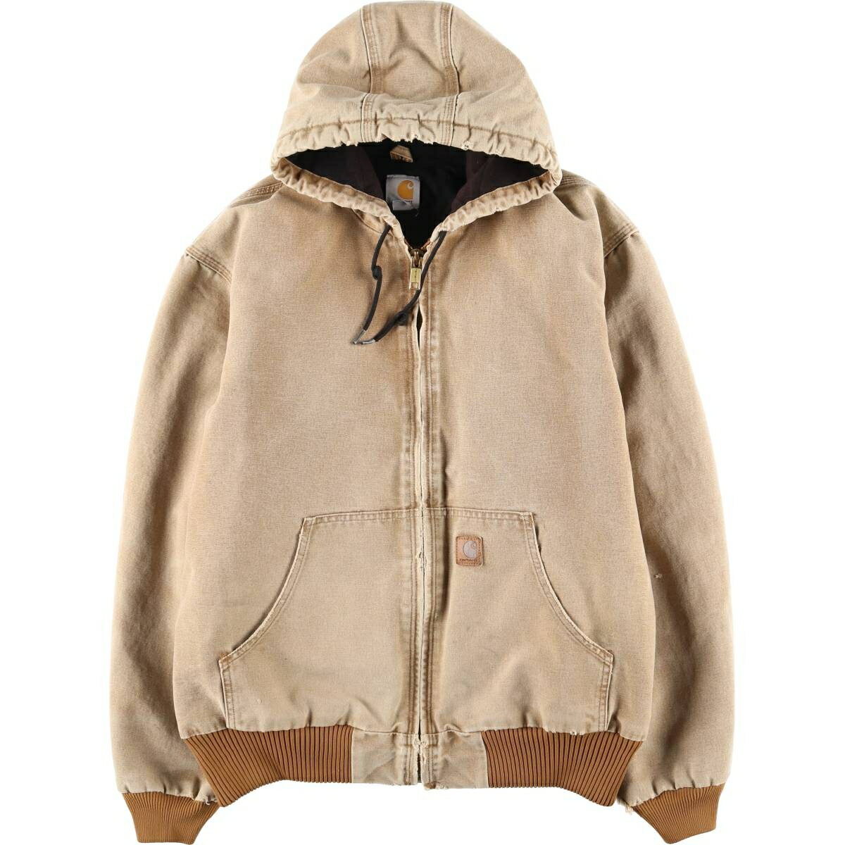 樂天商城 - 古着 カーハート Carhartt アクティブジャケット 中綿入り ダックフルジップパーカー メンズL相当 /eaa617639 【中古】 【260301】 ブラウン系 春秋冬