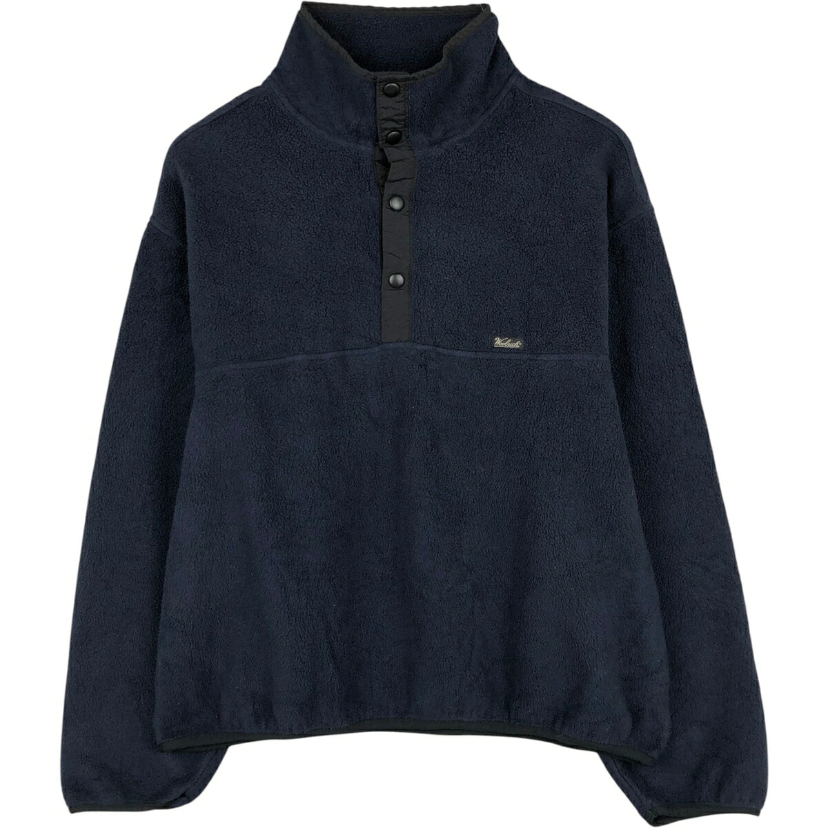 人気 ウールリッチ デニムジャケット 2XL ブルー 襟レザー 裏フリース 古着 eaa617668_01.jpg