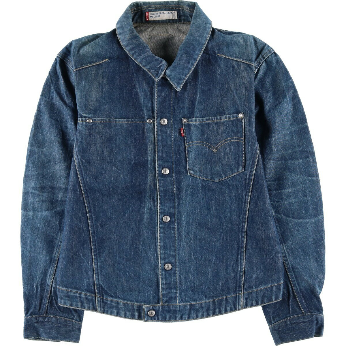 古着 00'S リーバイス Levi's ENGINEERED エンジニアード ユーロモデル 70100-0835 立体裁断 デニムジャケット メンズM相当 /eaa617674 【中古】 【260302】 ブルー系 春秋冬