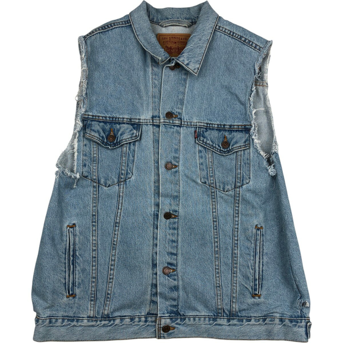 古着 90'S リーバイス Levi's 70507-0334 カットオフ デニムベスト USA製 メンズXL相当 ヴィンテージ /eaa617752 【中古】 【260306】 ブルー系 春秋冬