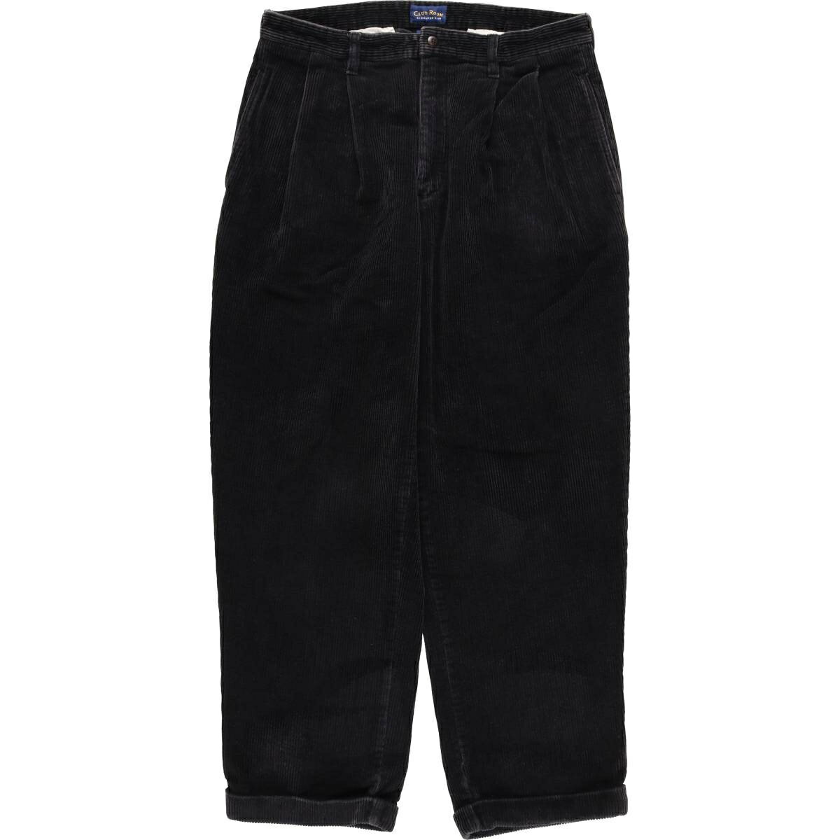 Rakuten - 古着 CLUB ROOM ツータック コーデュロイパンツ メンズw34相当 厚手 /eaa617803 【中古】 【260228】 ブラック系 春夏秋冬