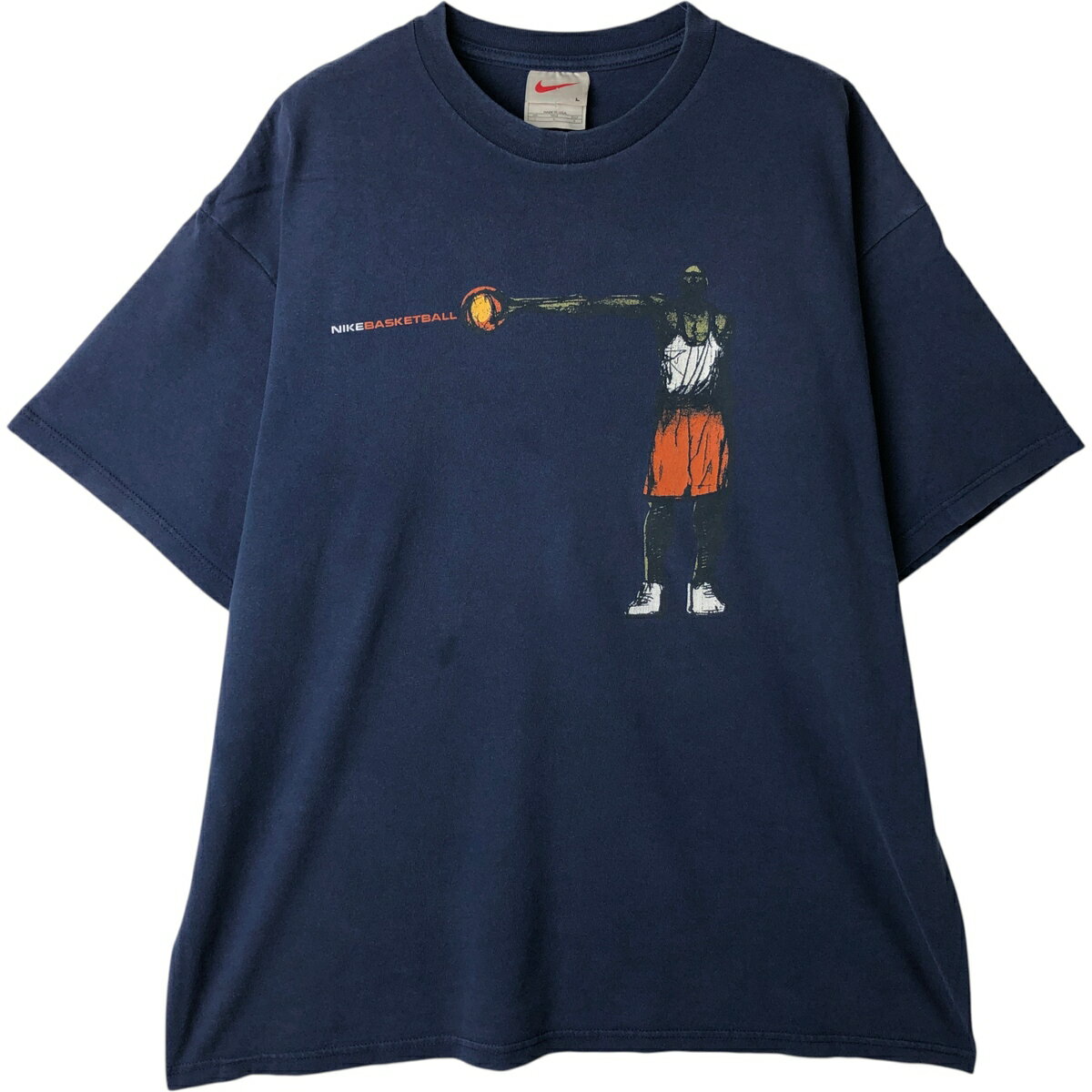 Rakuten - 古着 90'S~ ナイキ NIKE BASKETBALL スポーツTシャツ USA製 メンズL相当 ヴィンテージ /eaa618032 【中古】 【260301】 ネイビー系 春夏秋