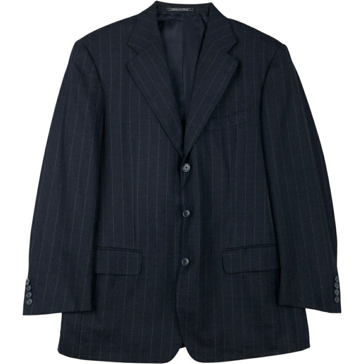 Rakuten - 古着 エルメネジルドゼニア Ermenegildo Zegna ストライプ柄 カシミア混 ウールテーラードジャケット イタリア製 メンズL相当 /eaa618407 【中古】 【260303】 ブラック系 春秋冬