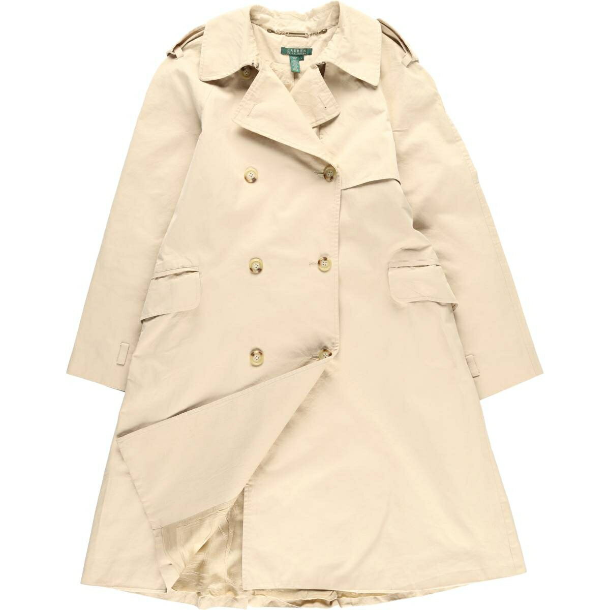 樂天商城 - 古着 ラルフローレン Ralph Lauren LAUREN ローレン トレンチコート レディースL相当 /eaa618489 【中古】 【260310】 【ADEL/アデル】 ベージュ系 春秋冬