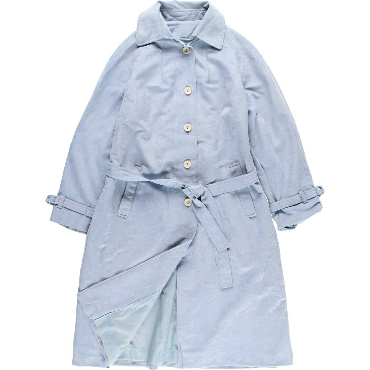 樂天商城 - 古着 ステンカラーコート バルマカーンコート レディースL相当 /eaa618493 【中古】 【260310】 【Elulu/エルル】 ブルー系 春秋冬