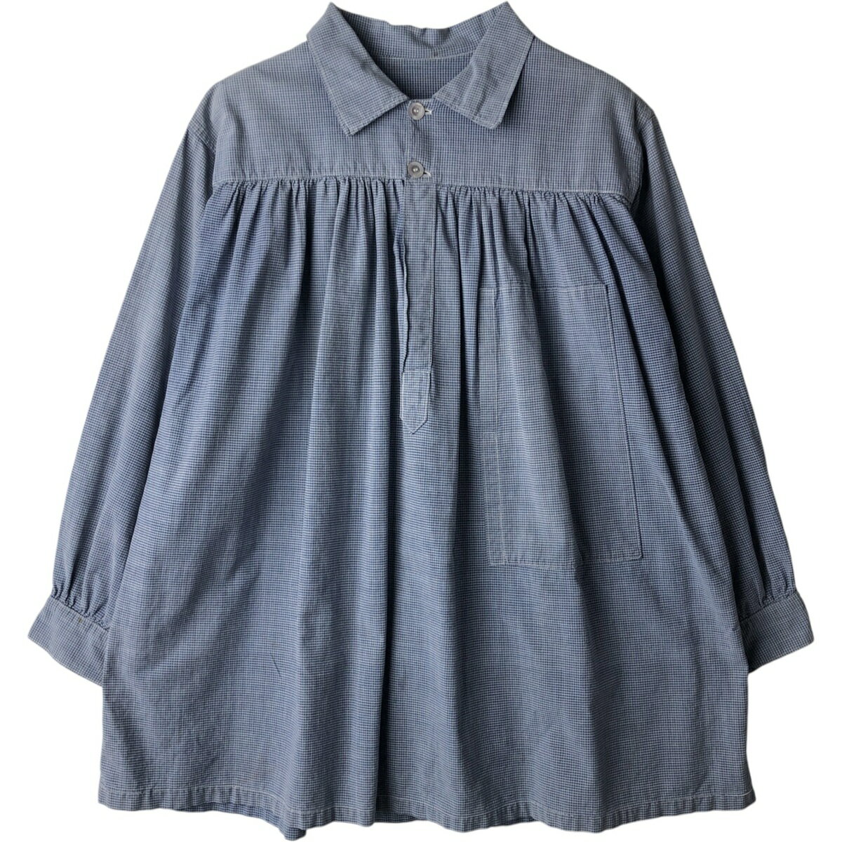 Rakuten - 古着 チェック柄 長袖 プルオーバーシャツ メンズL相当 レギュラーカラー /eaa618501 【中古】 【260310】 ブルー系 春夏秋冬