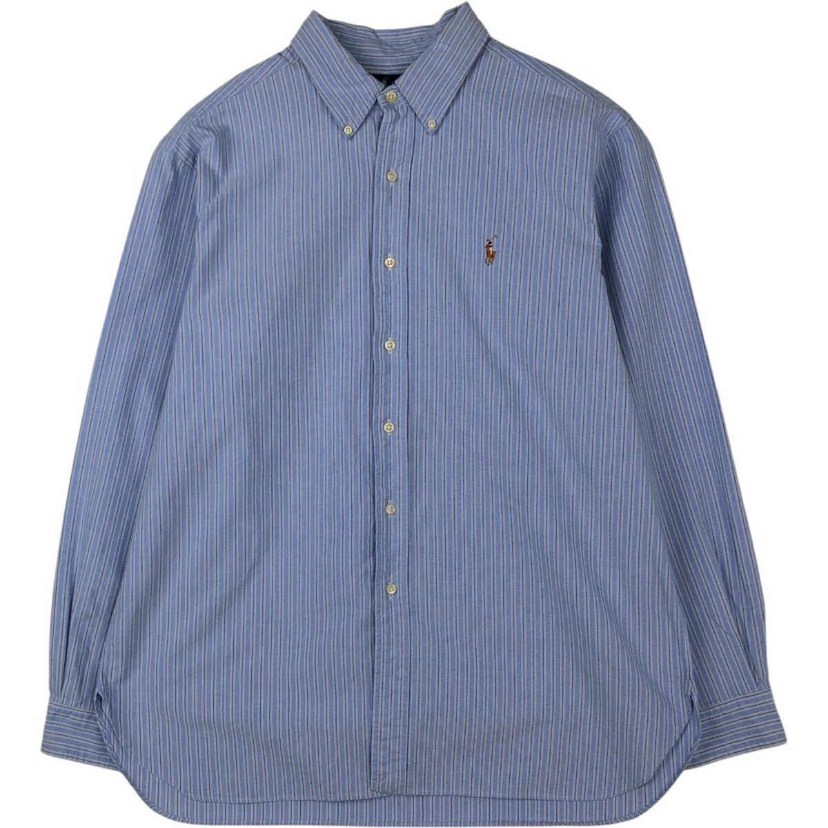 Rakuten - 古着 ラルフローレン Ralph Lauren CLASSIC FIT マルチストライプ 長袖 ボタンダウンストライプシャツ メンズXL相当 /eaa618559 【中古】 【260308】 ブルー系 春夏秋冬