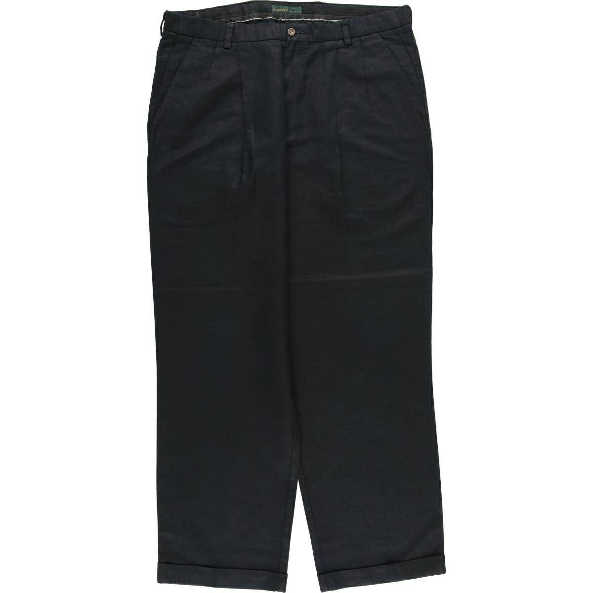 古着 00'S ドッカーズ DOCKERS PREMIUM PLEATED RELAXED FIT ツータック リネンパンツ スラックス メンズw38相当 /eaa618617 【中古】 【260308】