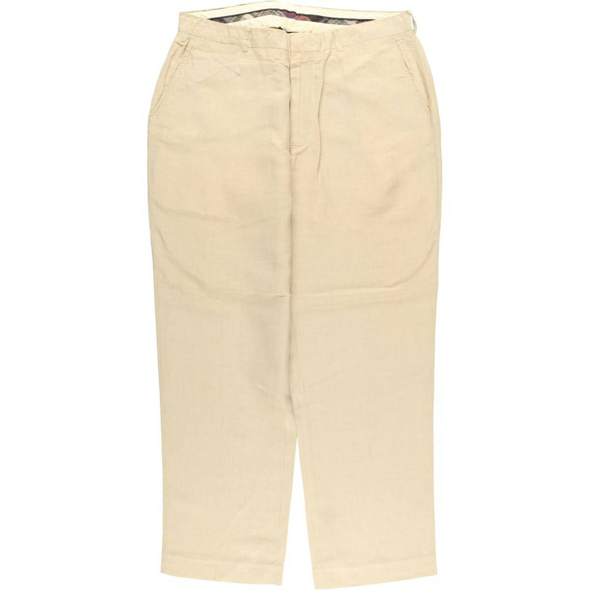 樂天商城 - 古着 ラルフローレン Ralph Lauren POLO by Ralph Lauren リネンパンツ スラックス メンズw37相当 /eaa618658 【中古】 【260313】 ベージュ系 春夏秋冬