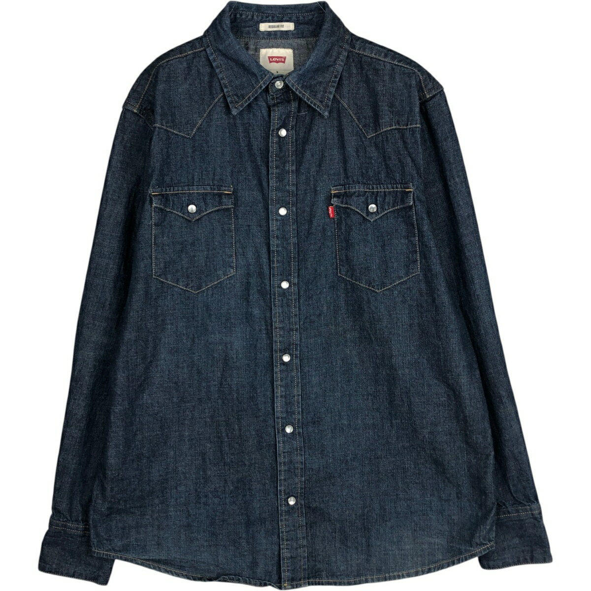 樂天商城 - 古着 リーバイス Levi's REGULAR FIT 長袖 デニム ウエスタンシャツ メンズM相当 /eaa618857 【中古】 【260403】
