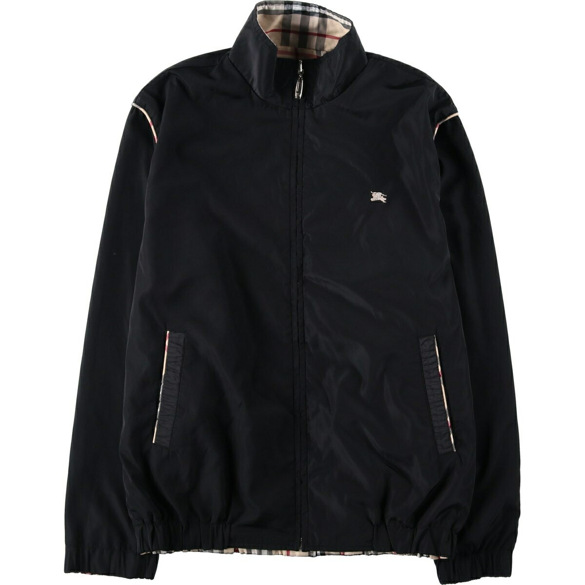 古着 バーバリー Burberry's LONDON チェック柄 リバーシブル スイングトップ スポーツジャケット レディースXL相当 ヴィンテージ /eaa618911 【中古】 【260413】 【ADEL/アデル】 ブラック系 春秋冬