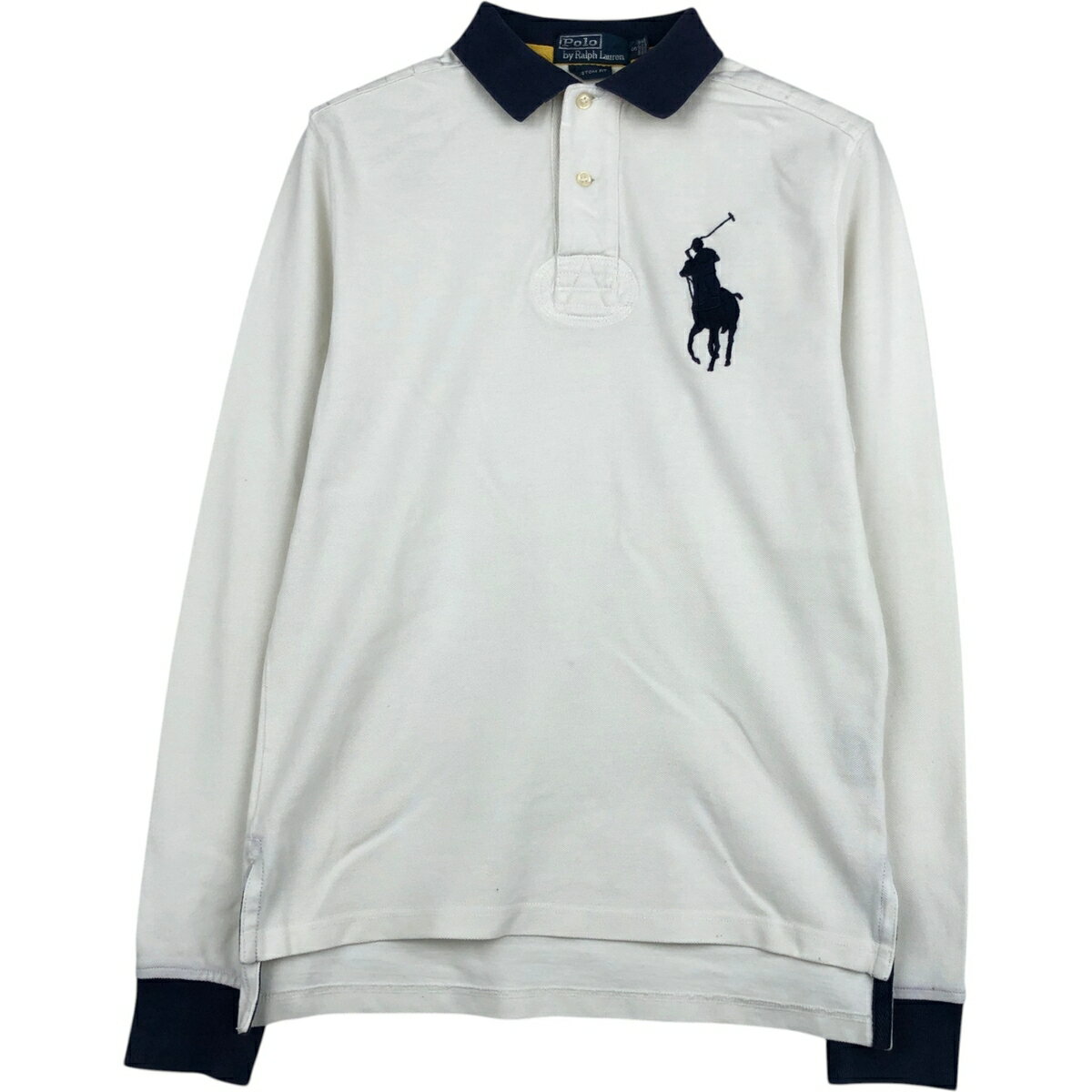 乐天商城 - 古着 ラルフローレン Ralph Lauren POLO by Ralph Lauren CUSTOM FIT ビッグポニー 長袖 ラガーシャツ メンズS相当 /eaa618999 【中古】 【260401】 ホワイト系 春夏秋冬