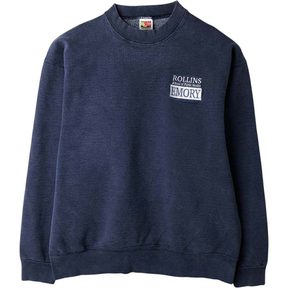 古着 00'S フルーツオブザルーム FRUIT OF THE LOOM SUPER COTTON プリントスウェットシャツ トレーナー メンズL相当 /eaa619017   ネイビー系 春夏秋冬