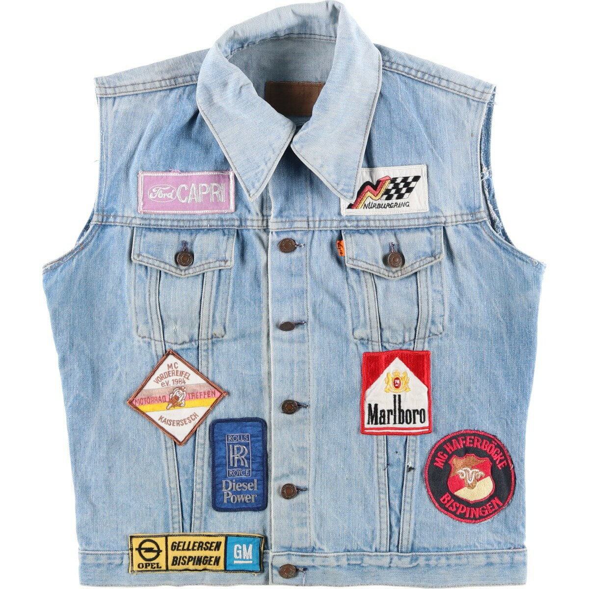 古着 80'S リーバイス Levi's 70577-0217 カスタム デニムベスト メンズM相当 ヴィンテージ /eaa619051 【中古】 【260327】 ブルー系 春秋冬
