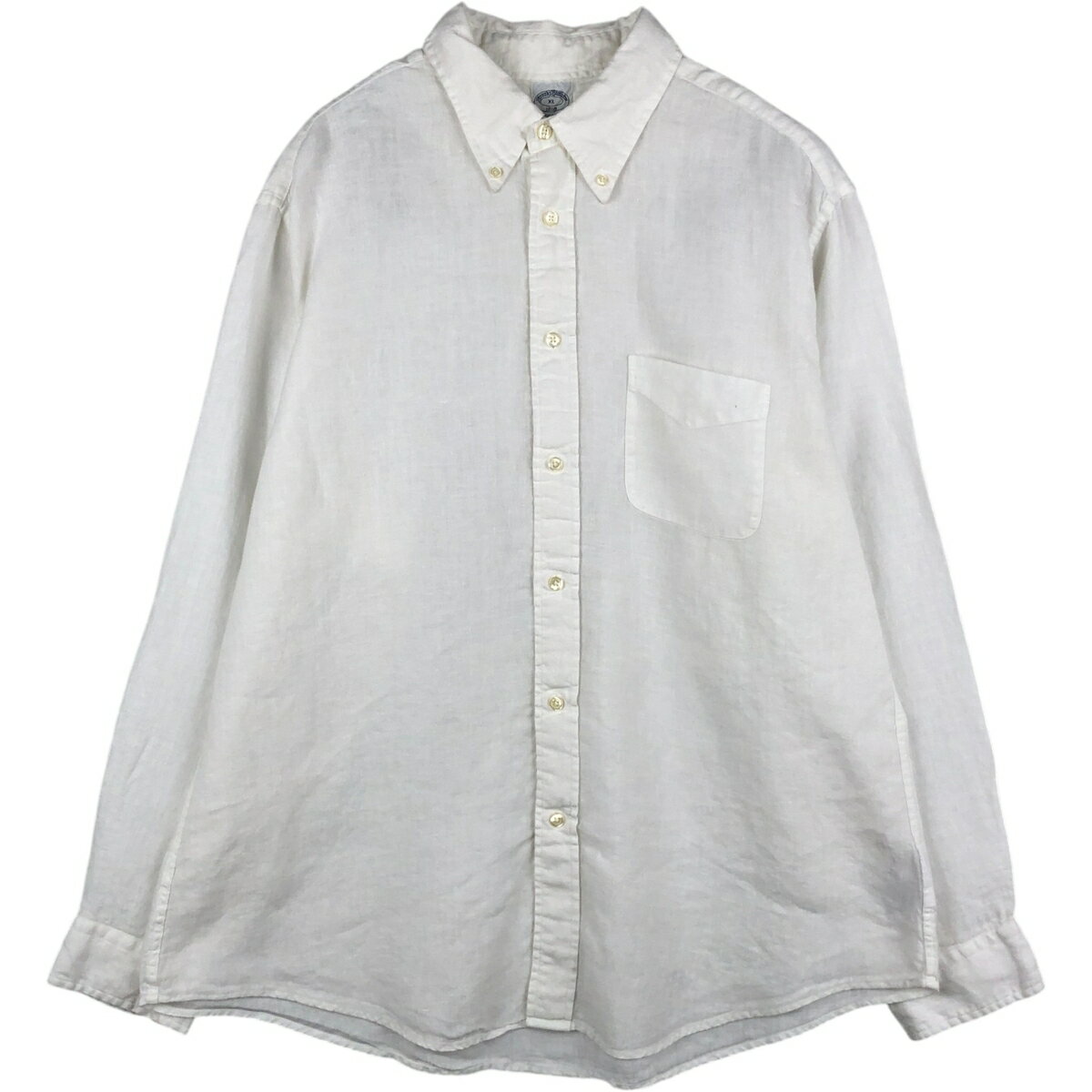 Rakuten - 古着 ブルックスブラザーズ Brooks Brothers 1818 REGENT 長袖 リネン ボタンダウンシャツ メンズXL相当 /eaa619057 【中古】 【260422】 ホワイト系 春夏秋冬