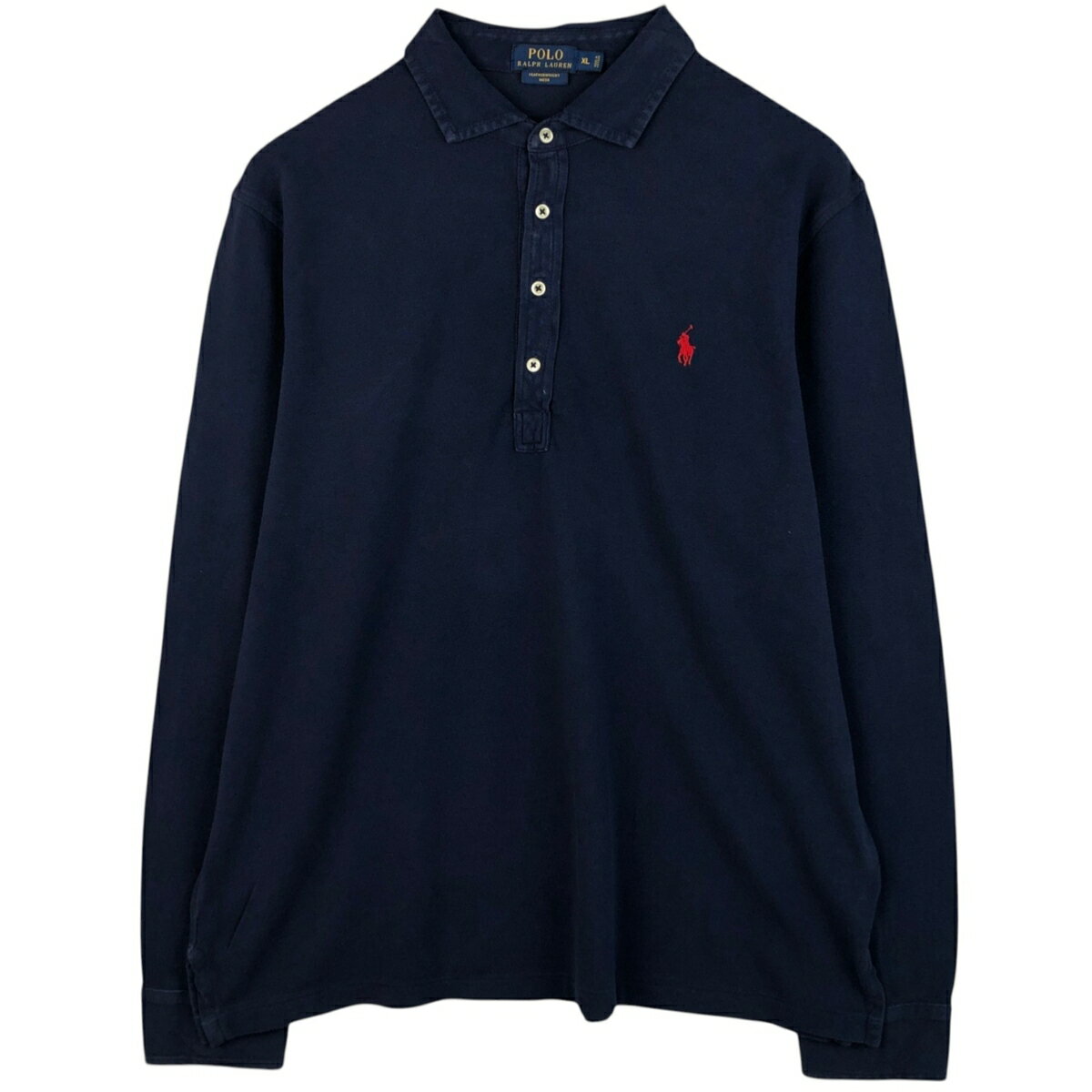 乐天商城 - 古着 ラルフローレン Ralph Lauren POLO RALPH LAUREN FEATHERWEIGHT 長袖 ポロシャツ メンズXL相当 /eaa619116 【中古】 【260306】 ネイビー系 春夏秋