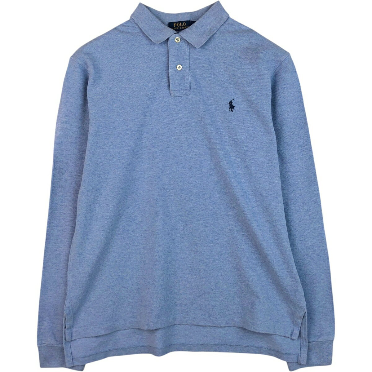 Rakuten - 古着 ラルフローレン Ralph Lauren POLO RALPH LAUREN CUSTOM FIT 長袖 ポロシャツ メンズL相当 /eaa619123 【中古】 【260306】 ブルー系 春夏秋