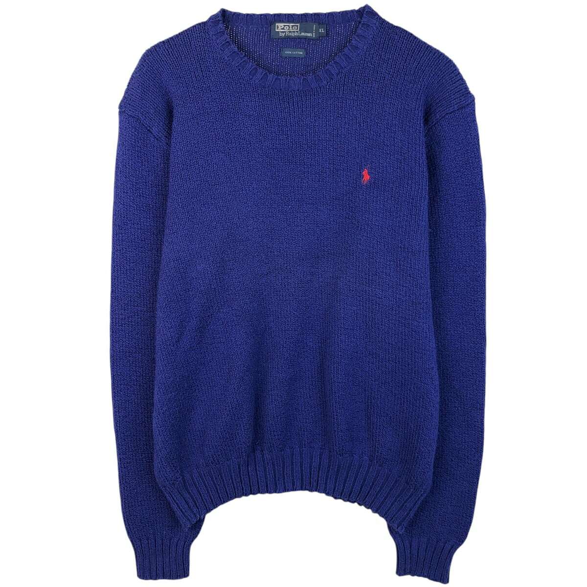 乐天商城 - 古着 ラルフローレン Ralph Lauren POLO by Ralph Lauren コットンニットセーター メンズXL相当 /eaa619205 【中古】 【260306】 ブルー系 秋冬