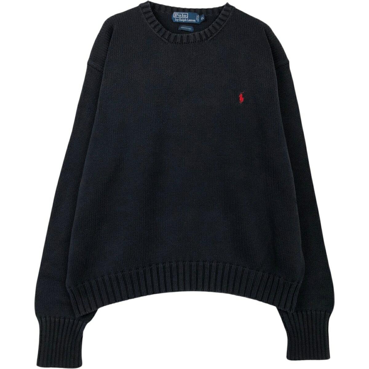 古着 ラルフローレン Ralph Lauren POLO by Ralph Lauren コットンニットセーター メンズXL相当 /eaa619233 【中古】 【260309】 ブラック系 秋冬