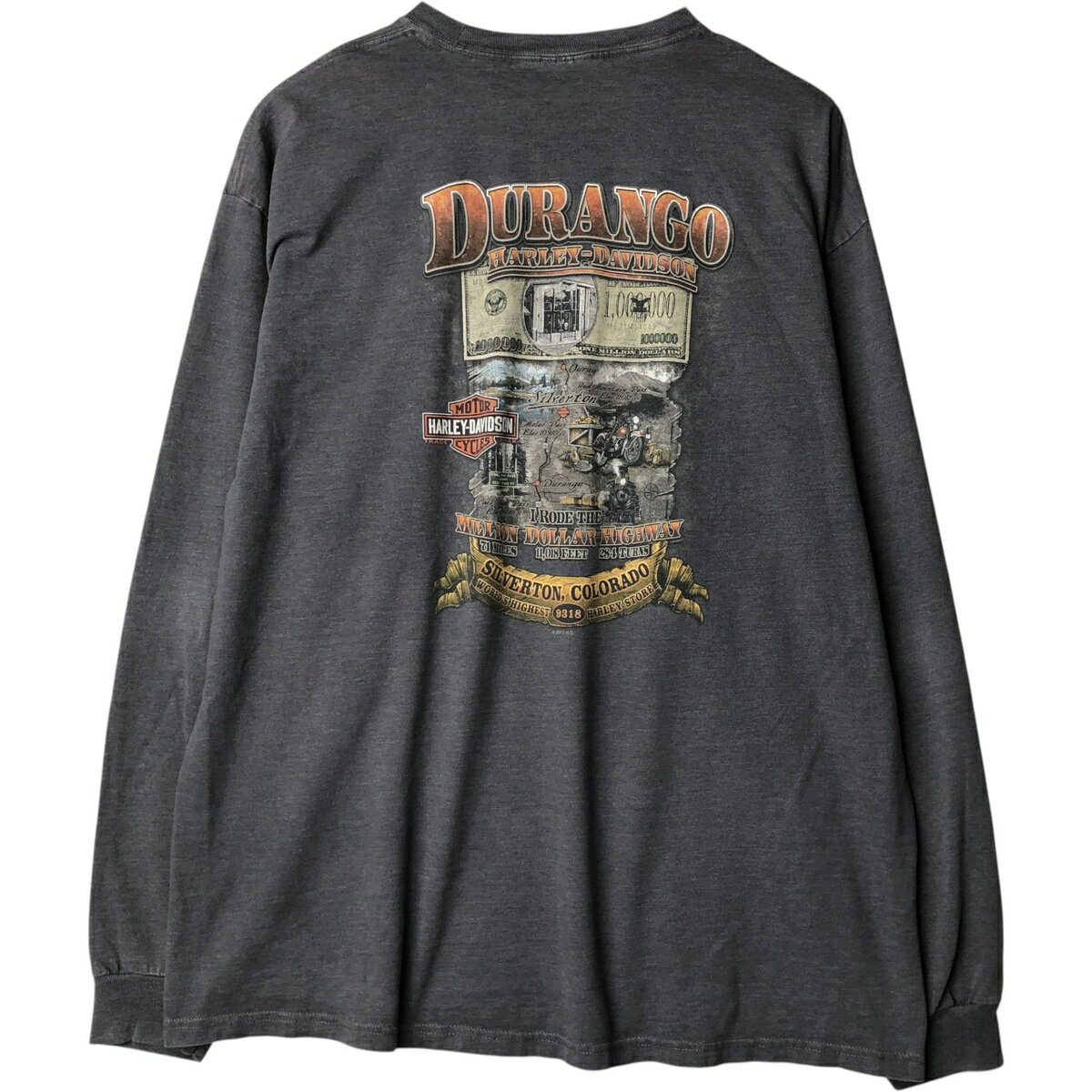 古着 ハーレーダビッドソン Harley-Davidson ロングTシャツ ロンT 2X-LARGE メンズXXL相当 /eaa619265 【中古】 【260410】 グレー系 春夏秋