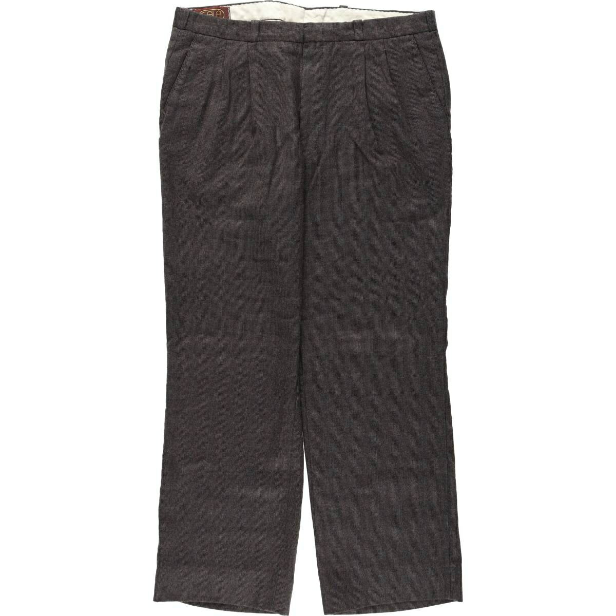 Rakuten - 古着 GALA チェック柄 ツータック ウールパンツ スラックス カナダ製 メンズw35相当 /eaa619357 【中古】 【260523】