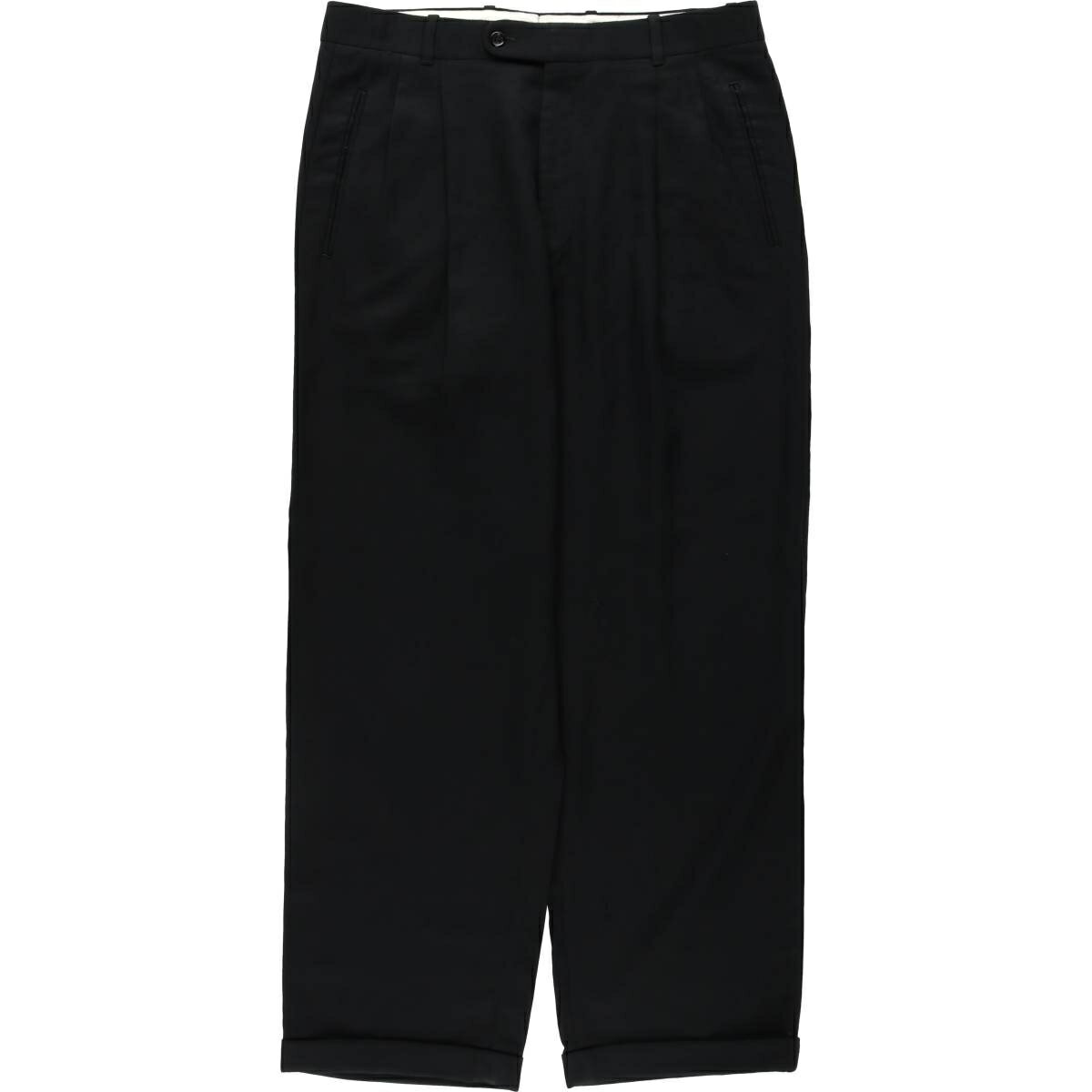 Rakuten - 古着 GUY LAROCHE ツータック ウールパンツ スラックス メンズw34相当 /eaa619383 【中古】 【260522】 ブラック系 春夏秋冬
