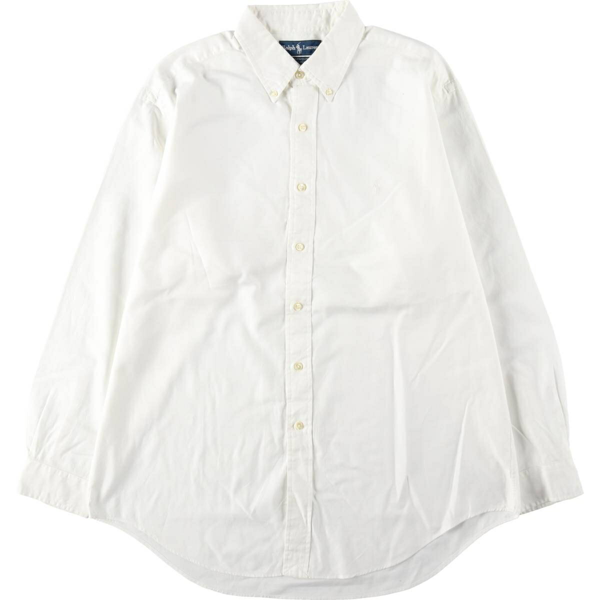古着 ラルフローレン Ralph Lauren YARMOUTH 長袖 ボタンダウンシャツ メンズL相当 /eaa619384   ホワイト系 春夏秋冬