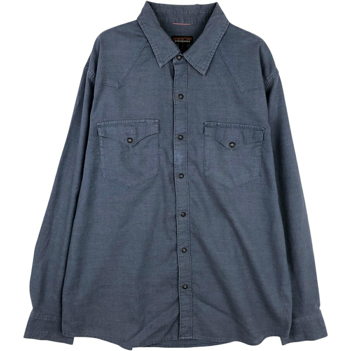 樂天商城 - 古着 パタゴニア Patagonia STY53330FA18 長袖 ウエスタンシャツ メンズL相当 /eaa619424 【中古】 【260313】 ネイビー系 春夏秋冬