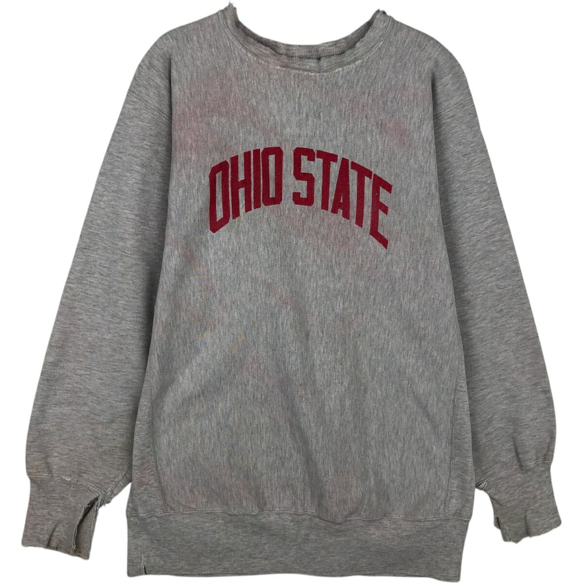 Rakuten - 古着 90'S チャンピオン Champion OHIO STATE オハイオ州立大学 カレッジスウェットシャツ トレーナー USA製 メンズXXL相当 ヴィンテージ /eaa619438 【中古】 【260314】 グレー系 春夏秋冬
