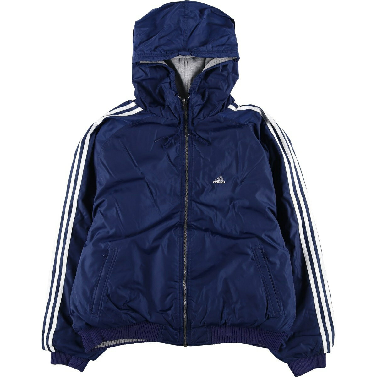 樂天商城 - 古着 00'S アディダス adidas バックロゴ リバーシブル 中綿パーカー パファージャケット メンズL相当 /eaa619605 【中古】 【260310】 ネイビー系 春秋冬