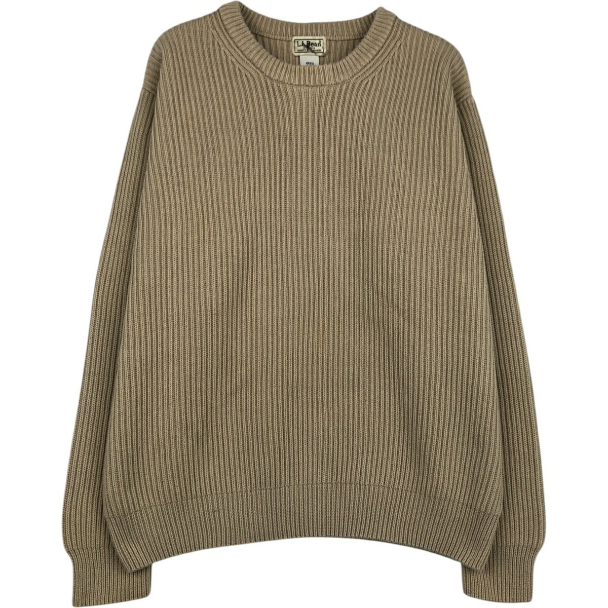Short Sleeves - 古着 90'S エルエルビーン L.L.Bean リブ編み コットンニットセーター メンズL相当 ヴィンテージ /eaa619700 【中古】 【260302】 ベージュ系 秋冬