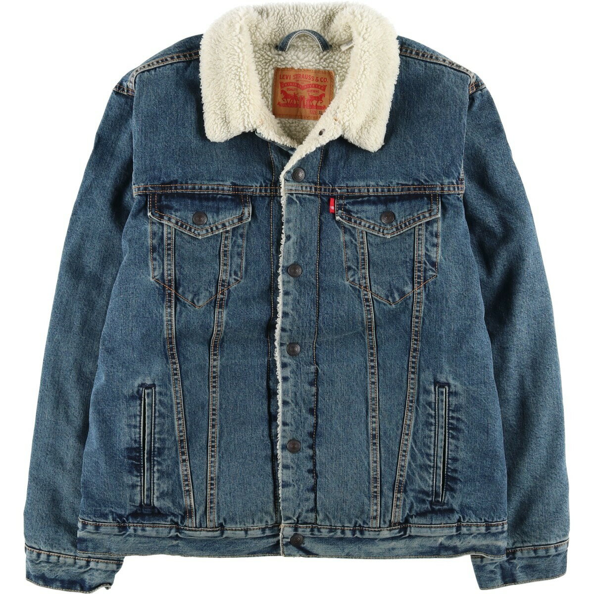 樂天商城 - 古着 リーバイス Levi's 中綿入り デニムボアジャケット メンズXL相当 /eaa619733 【中古】 【260303】 ブルー系 春秋冬