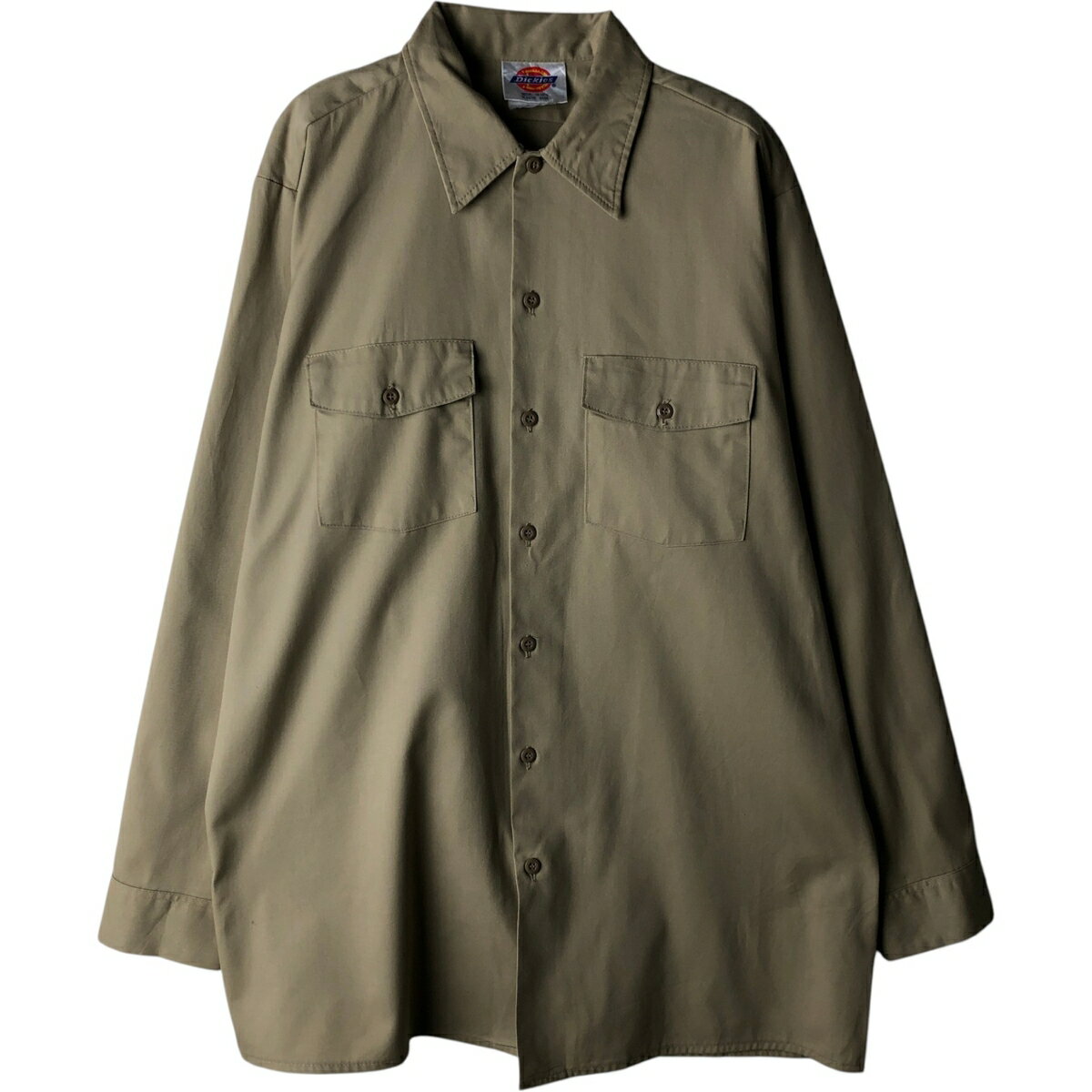 Rakuten - 古着 80~90'S ディッキーズ Dickies 長袖 ワークシャツ メンズL相当 /eaa619771 【中古】 【260307】 ベージュ系 春夏秋冬