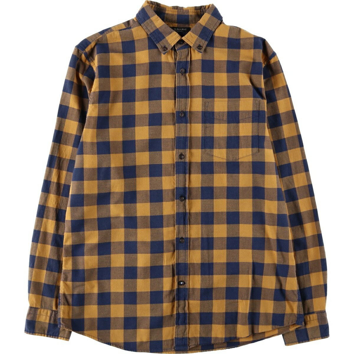 古着 バナナリパブリック BANANA REPUBLIC SLIM FIT バッファローチェック 長袖 ボタンダウンチェックシャツ メンズL相当 /eaa620536   