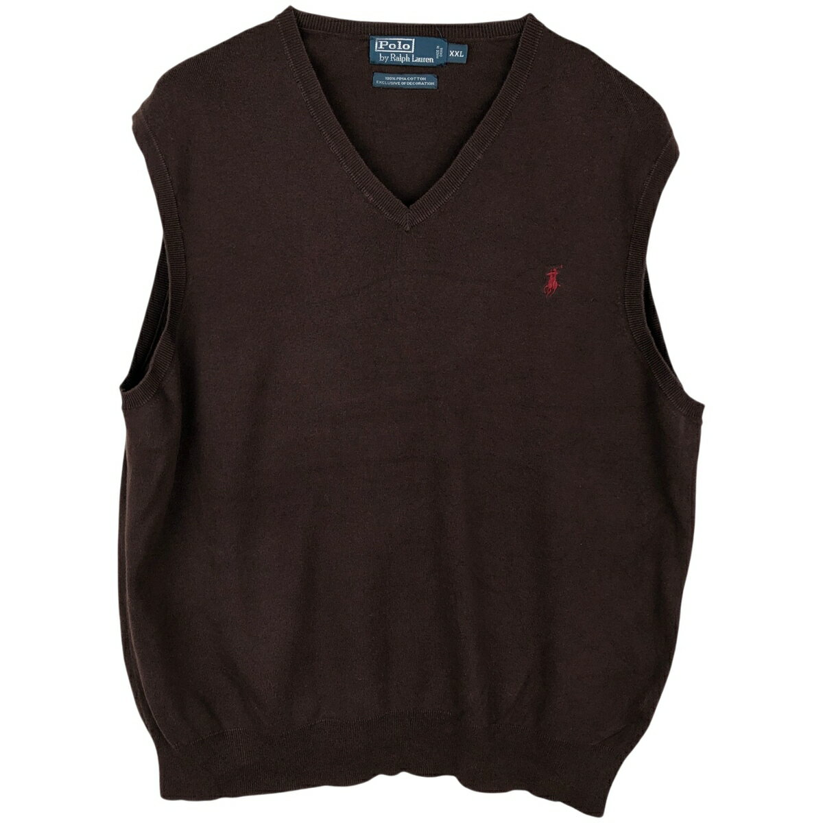 古着 ラルフローレン Ralph Lauren POLO by Ralph Lauren Vネック ピマコットンニットベスト メンズXXL相当 /eaa620715 【中古】 【260530】