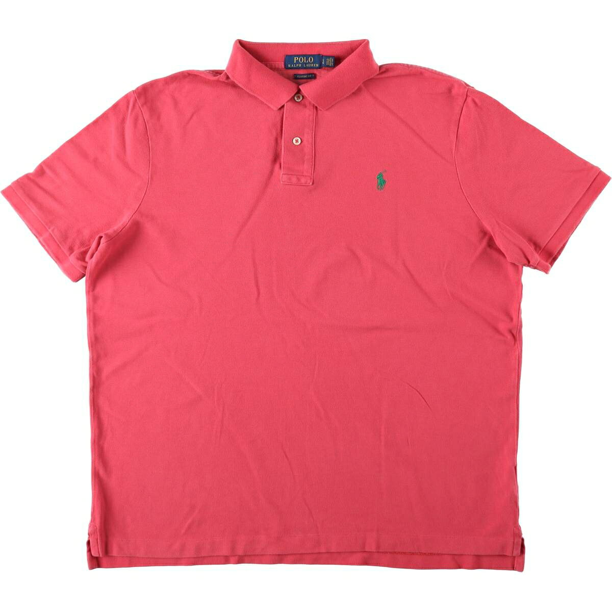 商品詳細 ブランド・Ralph Lauren・ラルフローレン・ 特徴・半袖・レギュラーカラー・ モデル/形状・POLO RALPH LAUREN CLASSIC FIT・半袖 ポロシャツ・ 素材・コットン:100%・ 色・レッド系 赤色・ 柄・無地・ワンポイント・ 生産国・ベトナム製・ 年代 サイズ・メンズL・表記サイズ:L G・着丈:70cm・身幅:61.5cm・肩幅:46.5cm・袖丈:24cm・ コンディション・C・ カテゴリ・メンズ・トップス・ポロシャツ・無地ポロシャツ・ 商品番号・eaa620732・ 取扱店・・ スタッフコメントRalph Lauren POLO RALPH LAUREN CLASSIC FIT 半袖 ポロシャツ / メンズL / 商品番号 eaa620732 USEDですので使用感などございますが、まだまだご愛用していただけます。 古着という事をご理解の上ご注文よろしくお願いします。 【状態追記】 ●前、右胸サイドに汚れ ●内側、襟ぐりに汚れ※状態は当社独自の基準です。 着用感表記サイズ着丈身幅肩幅袖丈 メンズLL G(※着用感、表記サイズは目安です。)70cm61.5cm46.5cm24cm ※測定値の若干の誤差はご了承下さい。サイズガイドはこちら ブランドRalph Laurenラルフローレン 特徴半袖 / レギュラーカラーモデル/形状POLO RALPH LAUREN CLASSIC FIT / 半袖 ポロシャツ素材コットン:100%色レッド系 赤色柄無地 / ワンポイント生産国ベトナム製年代-カテゴリ無地ポロシャツ商品番号eaa620732取扱店　　 ラルフローレンの他の商品を見る無地ポロシャツの他の商品を見る