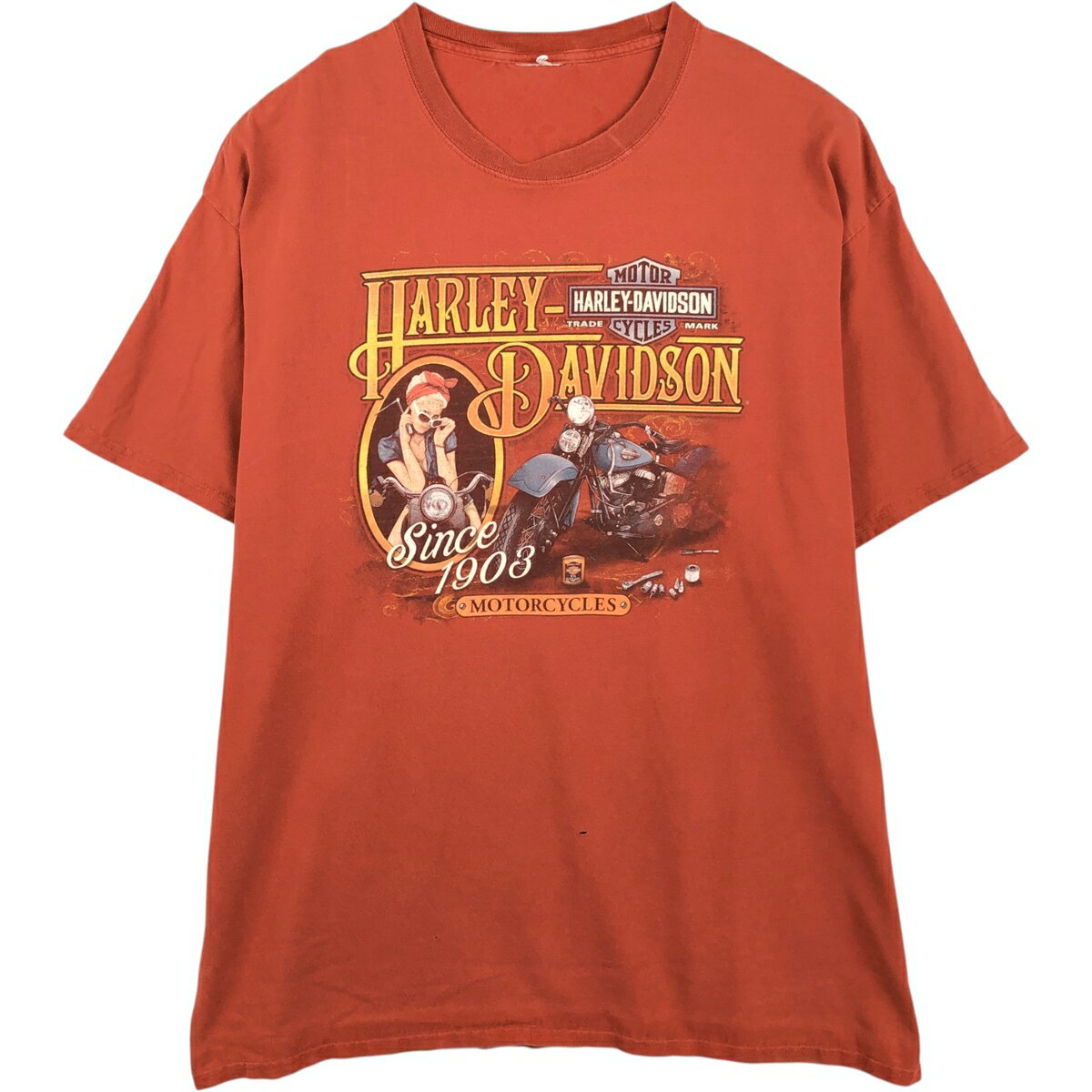 Rakuten - 古着 ハーレーダビッドソン Harley-Davidson ピンナップガール モーターサイクル バイクTシャツ メンズXL相当 /eaa621082 【中古】 【260606】