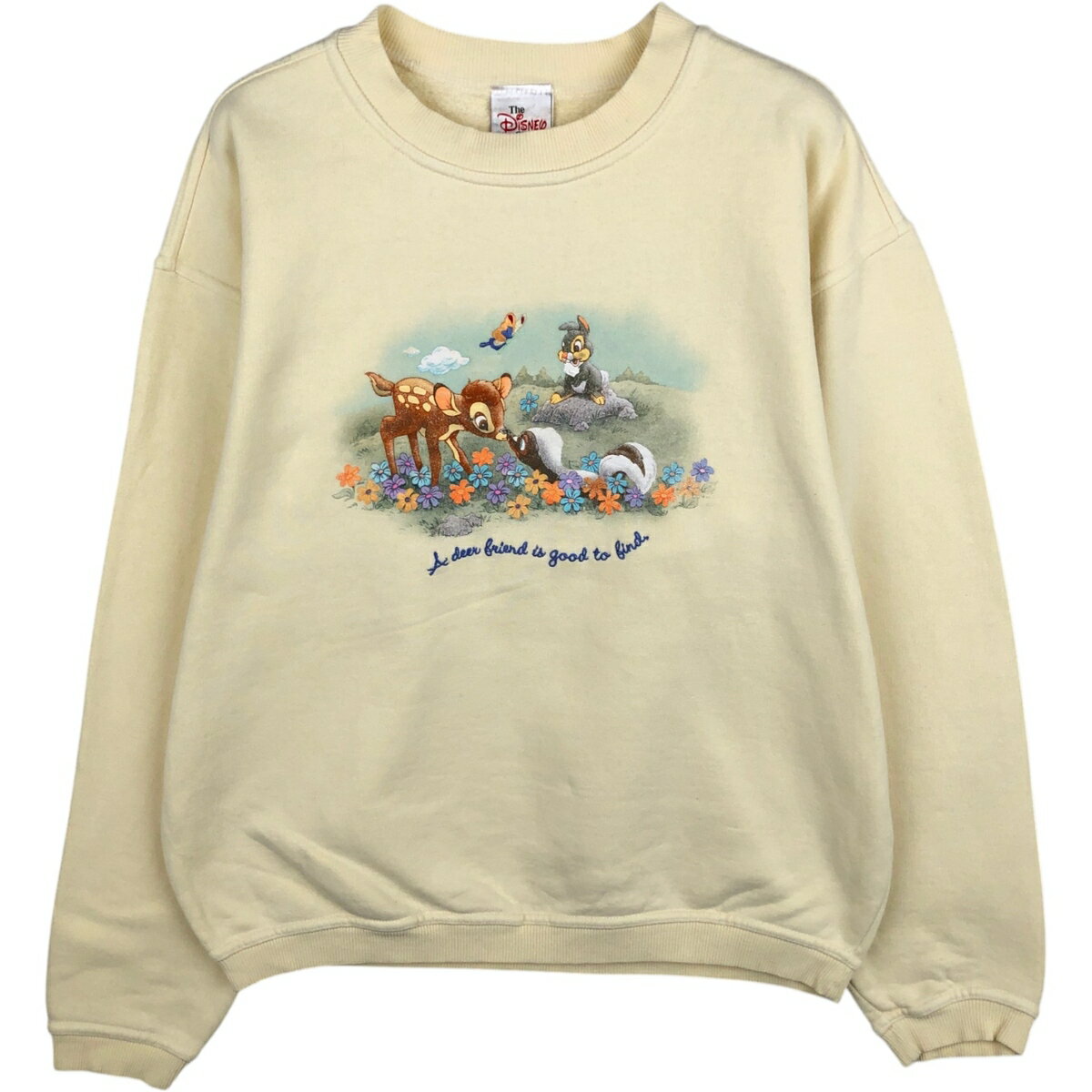 完売品！バンビトレーナー Bambi プリント スウェット トレーナー バンビ M ブラック
