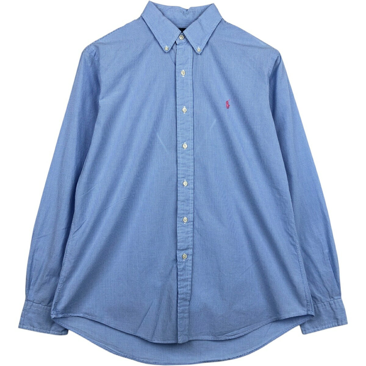 Rakuten - 古着 ラルフローレン Ralph Lauren CUSTOM FIT ギンガムチェック 長袖 ボタンダウンチェックシャツ メンズL相当 /eaa621223 【中古】 【260411】
