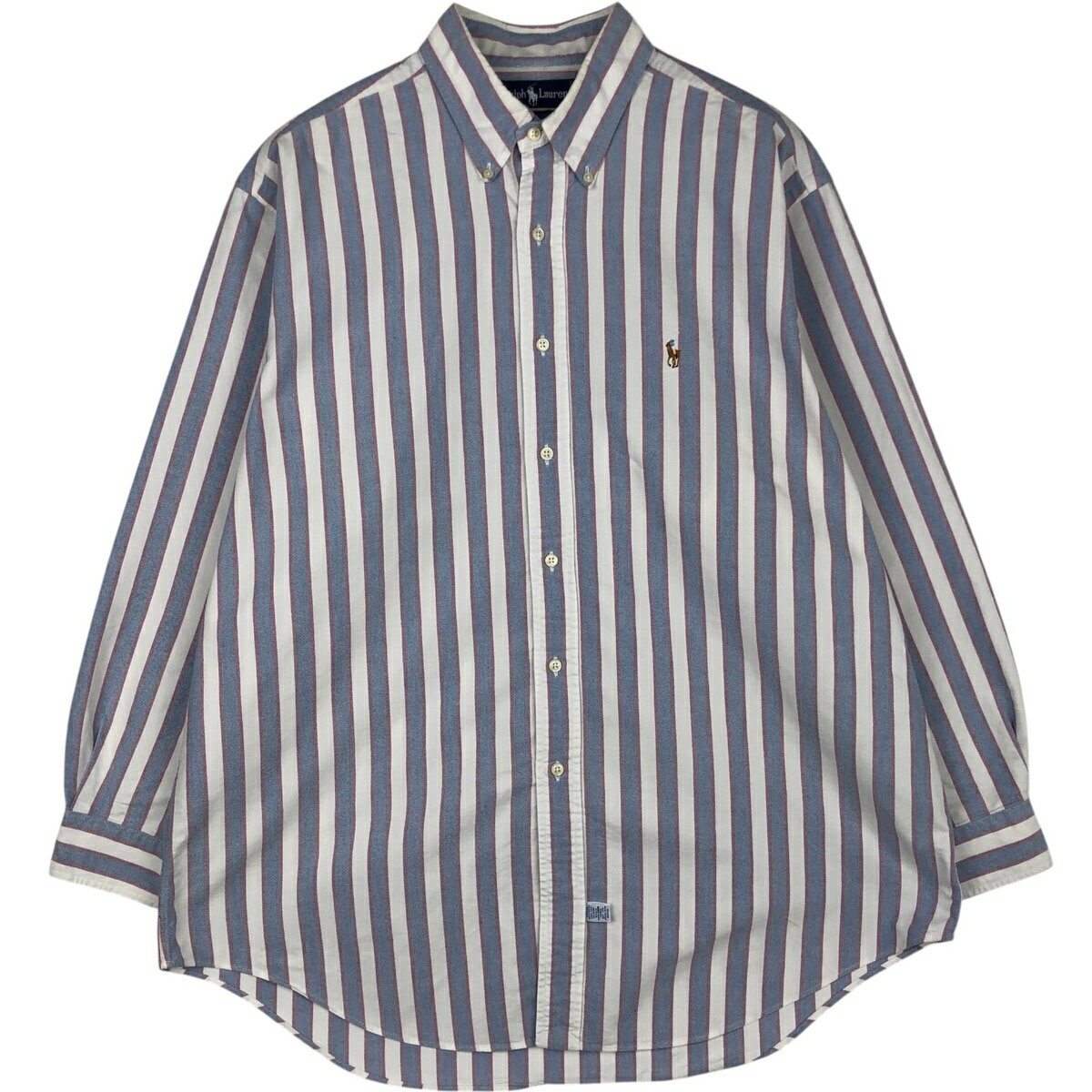 Rakuten - 古着 ラルフローレン Ralph Lauren YARMOUTH 長袖 ボタンダウンストライプシャツ メンズXL相当 /eaa621246 【中古】 【260412】