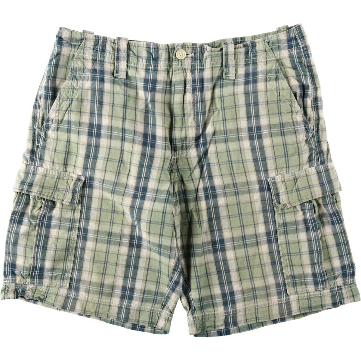 樂天商城 - 古着 00'S ラルフローレン Ralph Lauren POLO JEANS COMPANY チェック柄 カーゴショーツ ハーフパンツ メンズw38相当 /eaa621333 【中古】 【260604】 【GR-NV】